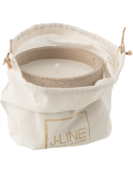 Bougie d'extérieur ethnique chic 16 H Ciment Beige Cire Nayara 