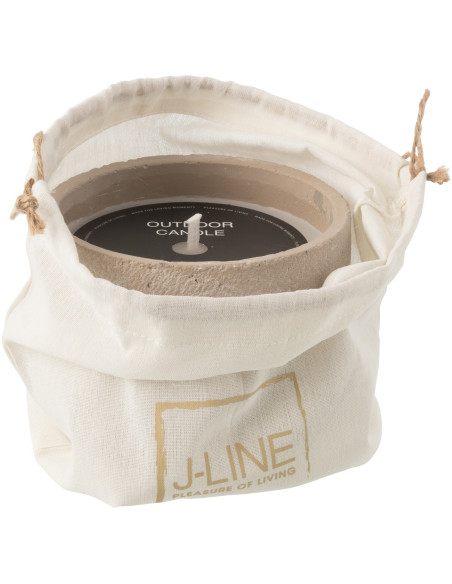 Bougie d'extérieur ethnique chic 16 H Ciment Beige Cire Nayara 