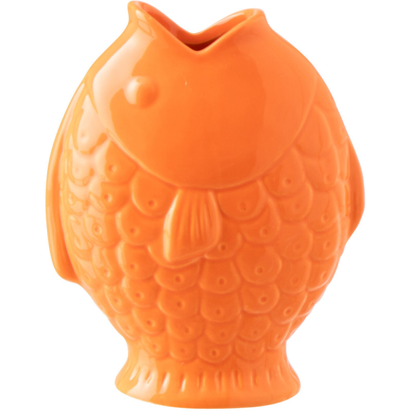Vase design original Poisson H 22 cm Grès Orange Laguna 