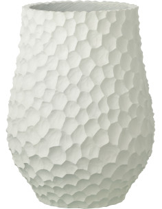 Grand Cache-pot extérieur design Haut D 36 cm Sable Ciment Blanc Stonia 