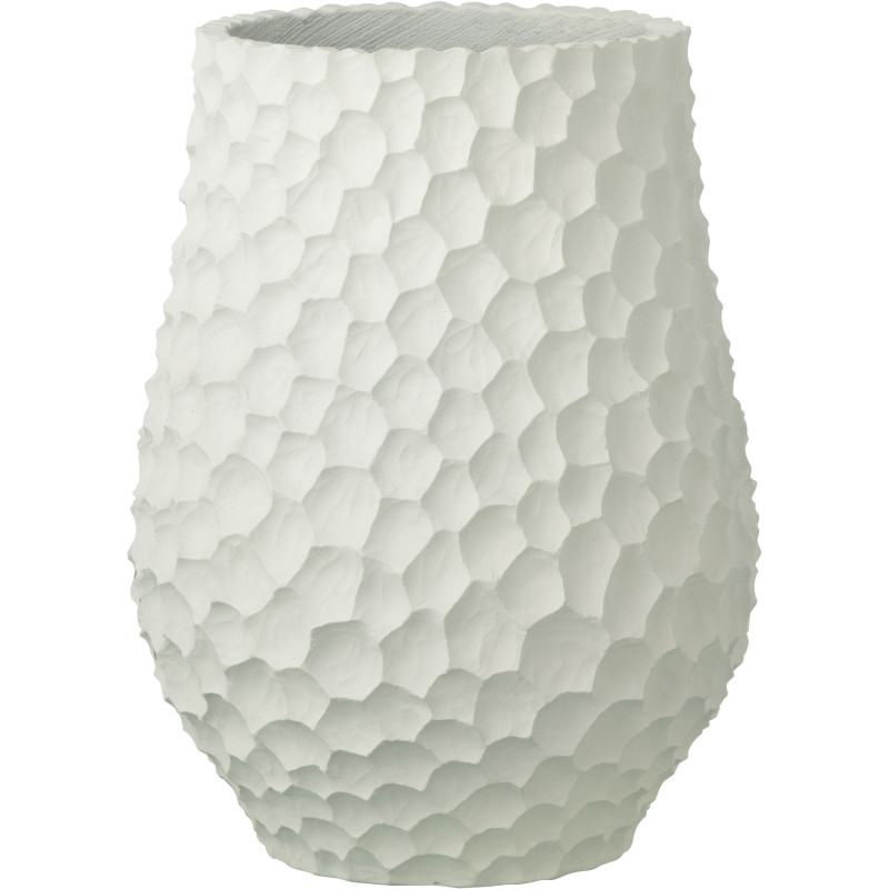 Grand Cache-pot extérieur design Haut D 36 cm Sable Ciment Blanc Stonia 