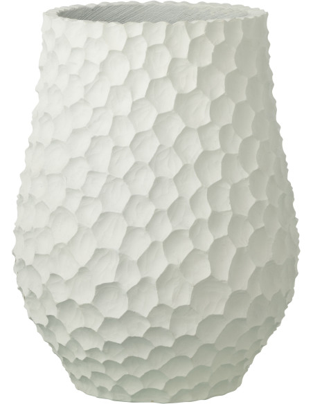 Grand Cache-pot extérieur design Haut D 36 cm Sable Ciment Blanc Stonia 