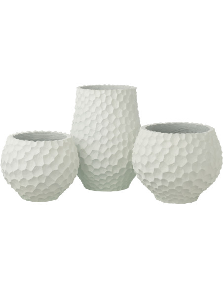 Grand Cache-pot extérieur design Haut D 36 cm Sable Ciment Blanc Stonia 