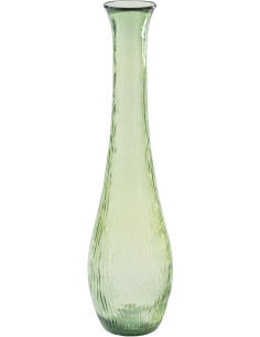 Grand Vase XL style provençal Goutte H 99 cm Verre Vert clair Motif lignes Bellora 