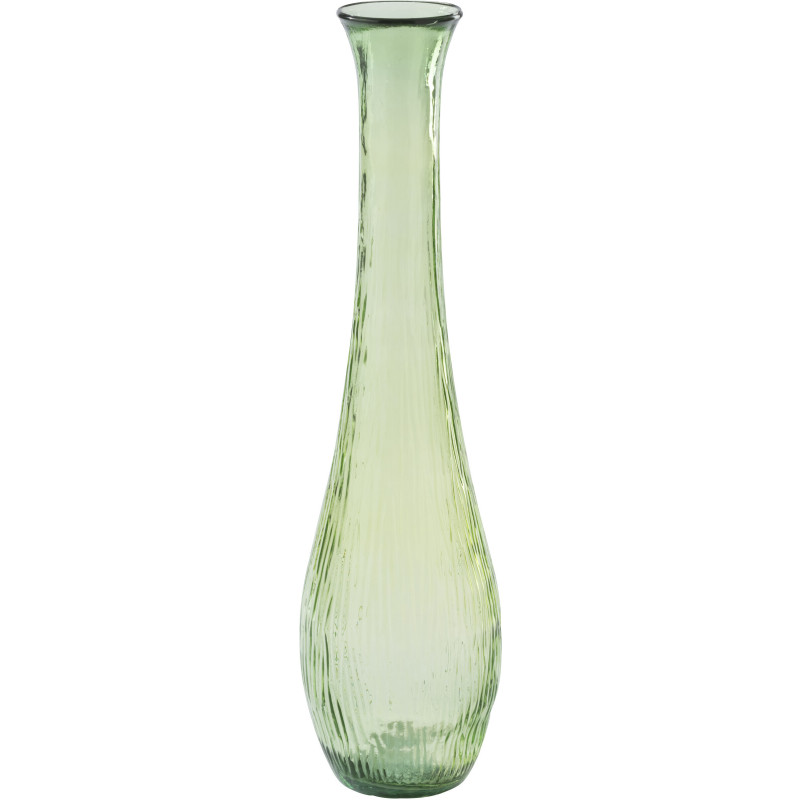Grand Vase XL style provençal Goutte H 99 cm Verre Vert clair Motif lignes Bellora 