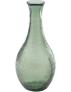 Grand Vase XL style provençal Goutte H 70 cm Verre Vert olive Motif lignes Bellora 