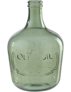 Grand Vase style provençal Dame-Jeanne H 42 cm Verre Vert olive Bellora 