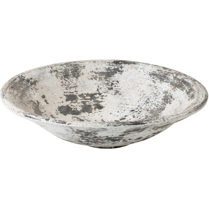 Grand Bol déco style ethnique moderne Rond 46 cm Terre cuite Noir Blanc Ruby 