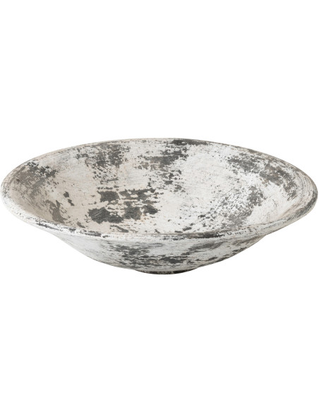 Grand Bol déco style ethnique moderne Rond 46 cm Terre cuite Noir Blanc Ruby 