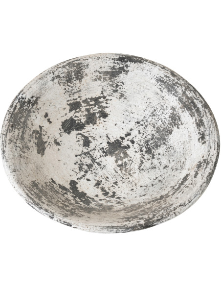 Grand Bol déco style ethnique moderne Rond 46 cm Terre cuite Noir Blanc Ruby 