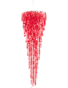 Grande Décoration à suspendre bord de mer H 250 cm Coquillage Rouge Capizia J-Line - 1