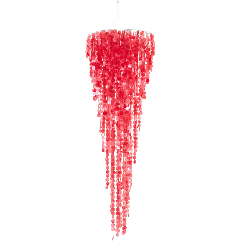 Grande Décoration à suspendre bord de mer H 250 cm Coquillage Rouge Capizia J-Line - 1