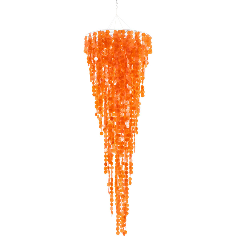 Grande Décoration à suspendre bord de mer H 250 cm Coquillage Orange Capizia J-Line - 1