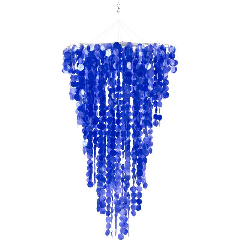 Grande Décoration à suspendre bord de mer H 150 cm Coquillage Bleu Capizia 