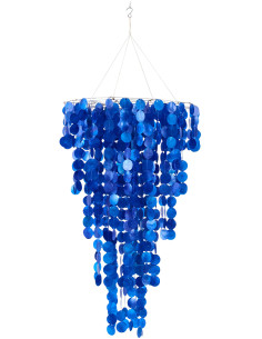 Grande Décoration à suspendre bord de mer H 100 cm Coquillage Bleu Capizia 