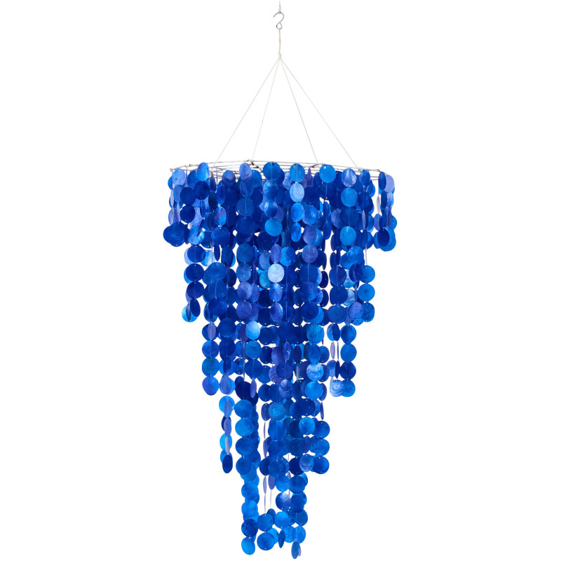 Grande Décoration à suspendre bord de mer H 100 cm Coquillage Bleu Capizia 