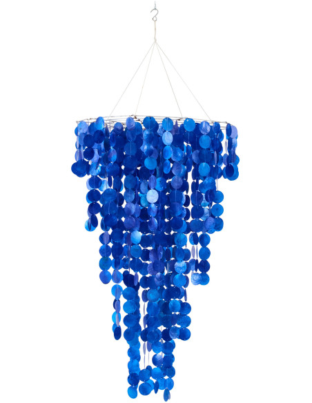 Grande Décoration à suspendre bord de mer H 100 cm Coquillage Bleu Capizia 