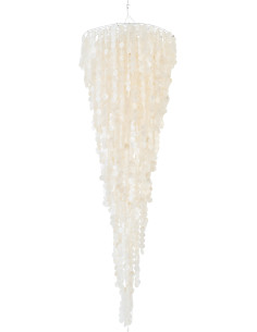 Grande Décoration à suspendre bord de mer H 250 cm Coquillage Blanc Capizia 