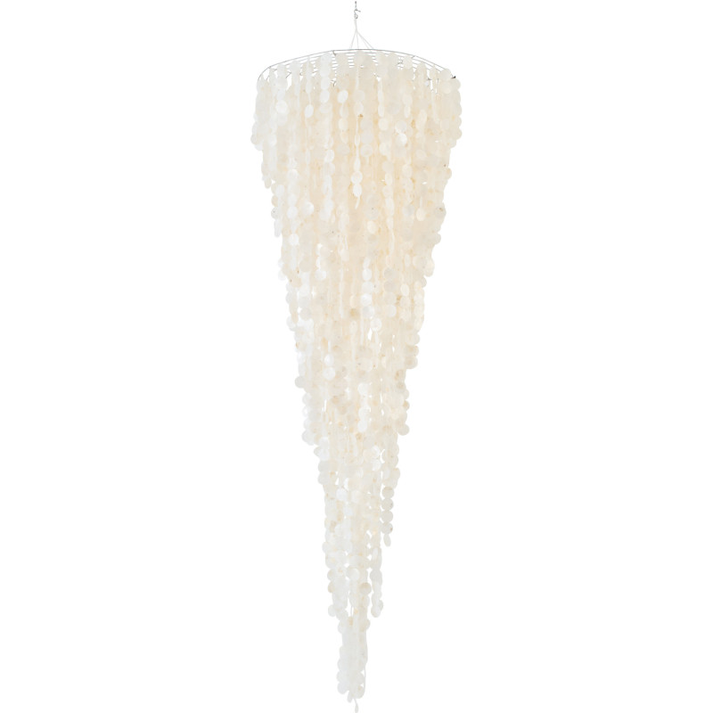 Grande Décoration à suspendre bord de mer H 250 cm Coquillage Blanc Capizia 