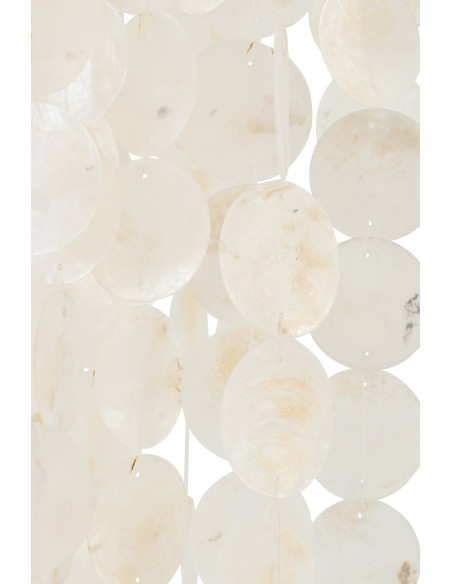 Grande Décoration à suspendre bord de mer H 250 cm Coquillage Blanc Capizia 
