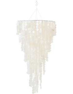 Grande Décoration à suspendre bord de mer H 150 cm Coquillage Blanc Capizia 