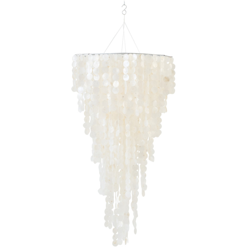 Grande Décoration à suspendre bord de mer H 150 cm Coquillage Blanc Capizia 