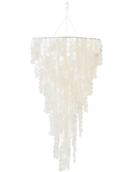 Grande Décoration à suspendre bord de mer H 150 cm Coquillage Blanc Capizia 