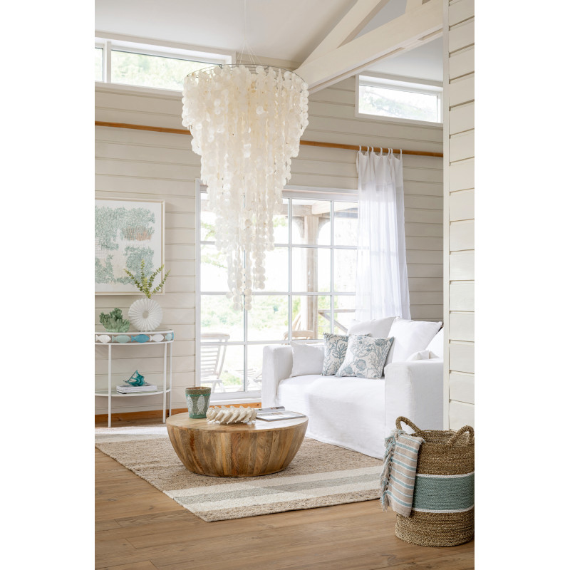 Grande Décoration à suspendre bord de mer H 150 cm Coquillage Blanc Capizia 