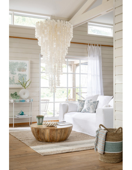 Grande Décoration à suspendre bord de mer H 150 cm Coquillage Blanc Capizia 