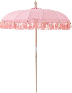 Grand Parasol bohème balinais Rond 200x250 Coton Rose...