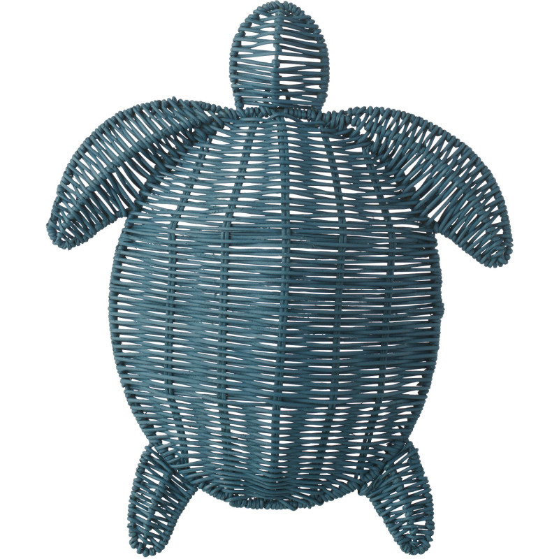 Décoration murale Tortue bord de mer H 31 cm Métal Bleu foncé Tressé Océline 