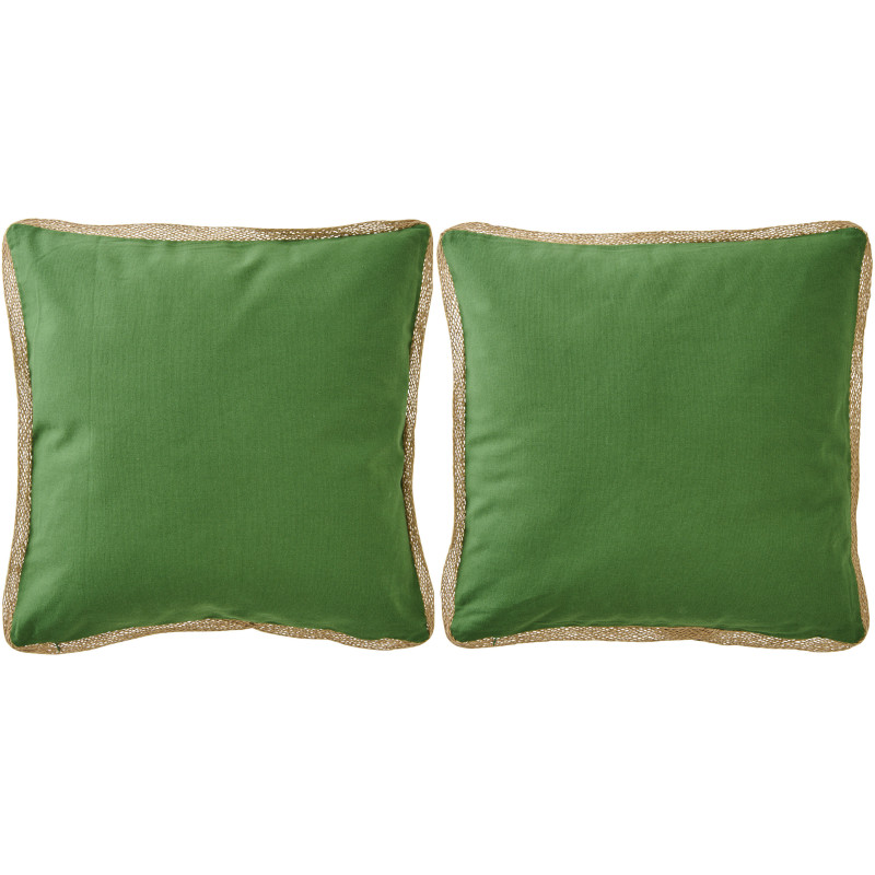 Grand Coussin dopamine tropical Carré 50x50 Tissu Multicolore Avec pompons Motif rayures Flamenco 