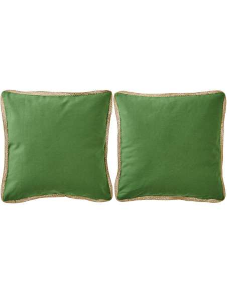 Grand Coussin dopamine tropical Carré 50x50 Tissu Multicolore Avec pompons Motif rayures Flamenco 