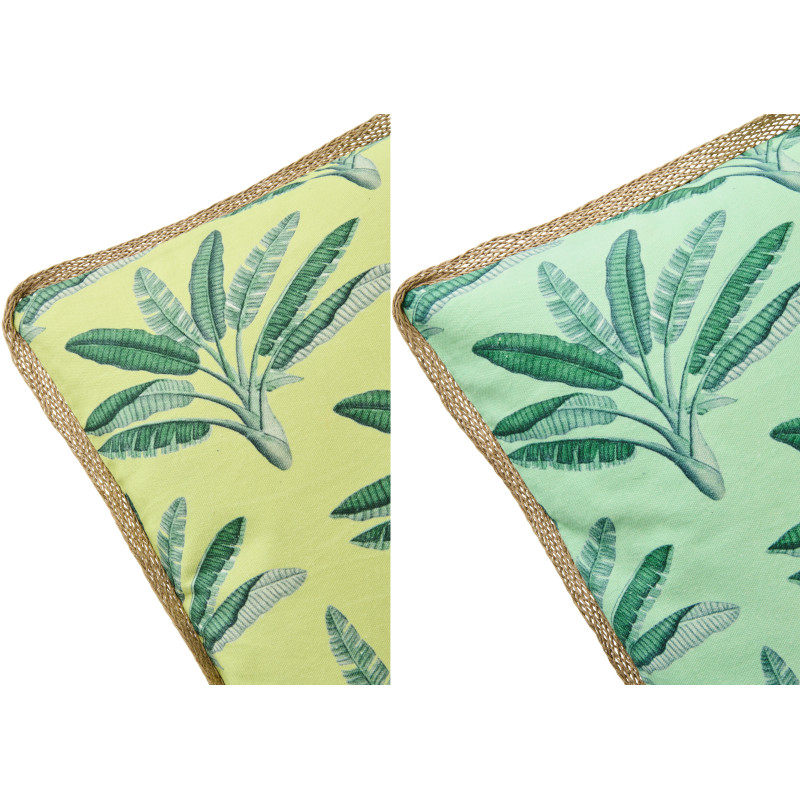 Grand Coussin dopamine tropical Carré 50x50 Tissu Multicolore Avec pompons Motif rayures Flamenco 