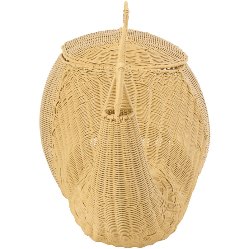 Panier de rangement bord de mer Baleine 90 cm Rotin synthétique Naturel Tressé Métal Cetara 