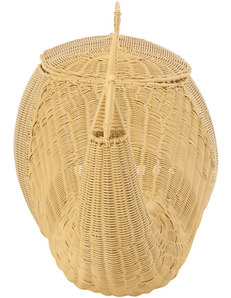Panier de rangement bord de mer Baleine 90 cm Rotin synthétique Naturel Tressé Métal Cetara 