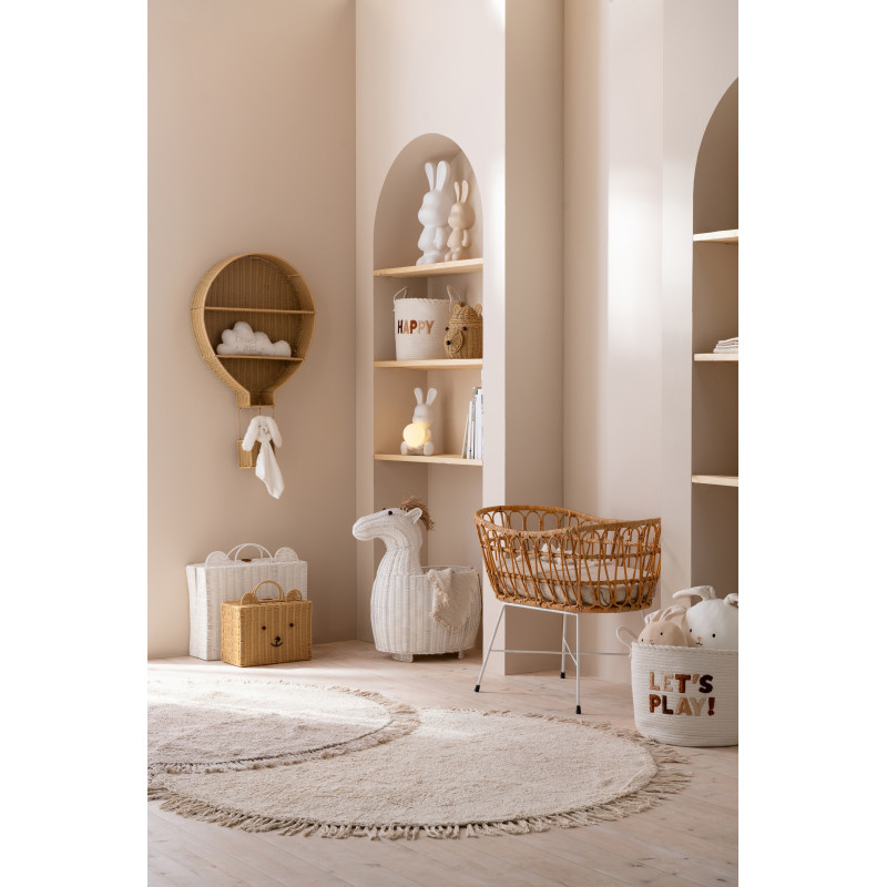 Étagère murale originale Montgolfière 2 niveaux Rotin synthétique Naturel Tressé Métal Aéria 