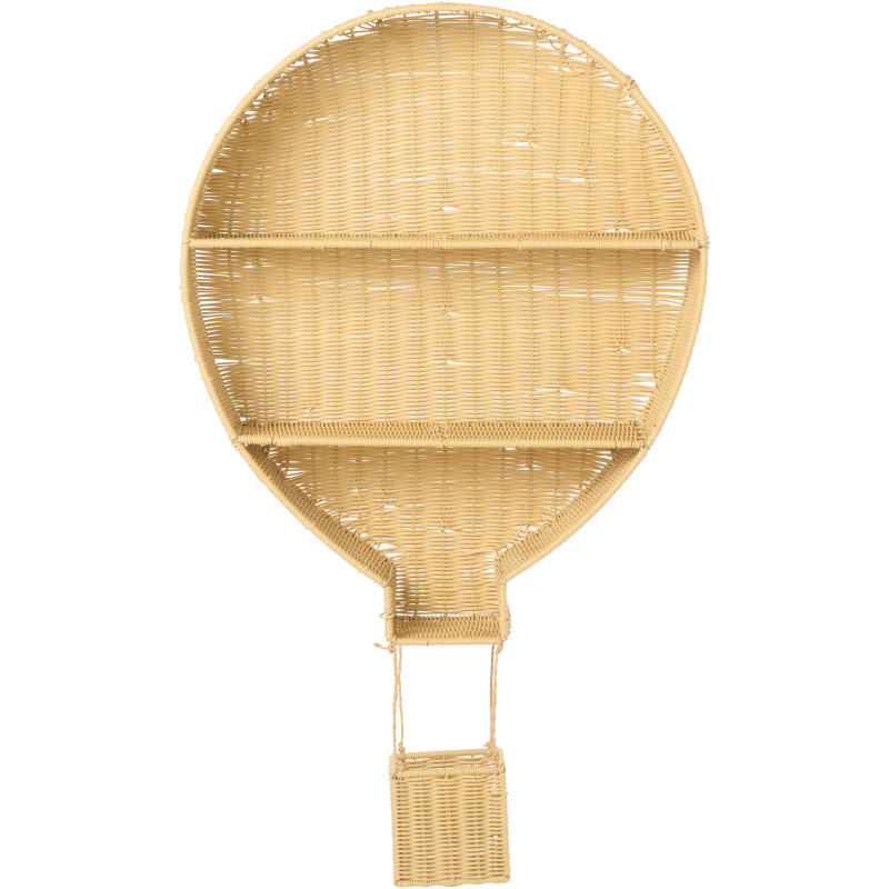 Étagère murale originale Montgolfière 2 niveaux Rotin synthétique Naturel Tressé Métal Aéria 