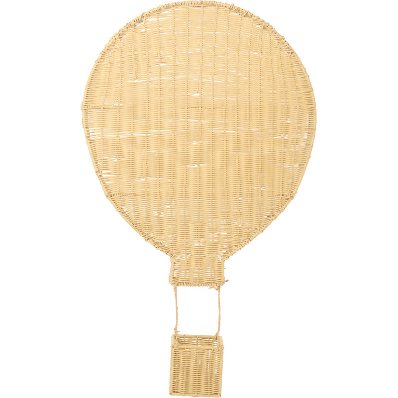 Étagère murale originale Montgolfière 2 niveaux Rotin synthétique Naturel Tressé Métal Aéria 