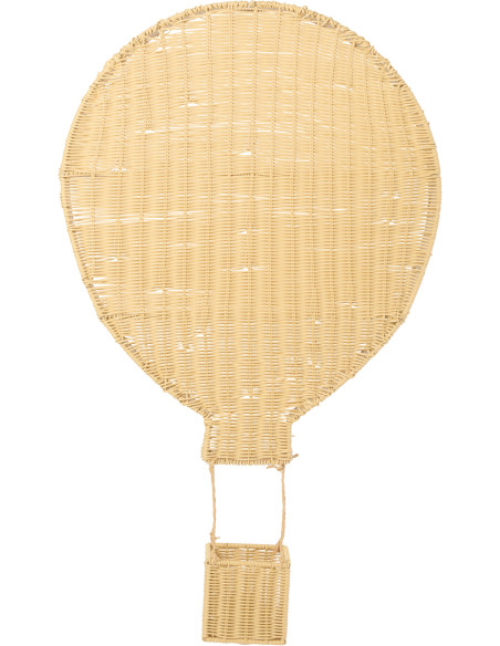 Étagère murale originale Montgolfière 2 niveaux Rotin synthétique Naturel Tressé Métal Aéria 