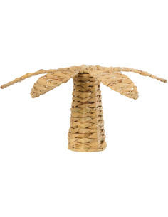 Palmier déco bord de mer H 20 cm Jacinthe d'eau Naturel Tressé Métal Calypsea 