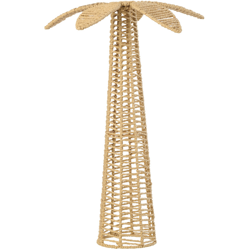 Grand Palmier déco bord de mer H 62 cm Papier Naturel Tressé Métal Calypsea 
