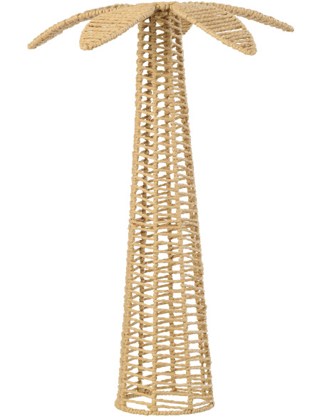 Grand Palmier déco bord de mer H 62 cm Papier Naturel Tressé Métal Calypsea 
