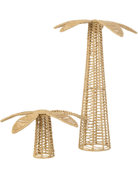 Grand Palmier déco bord de mer H 62 cm Papier Naturel Tressé Métal Calypsea 