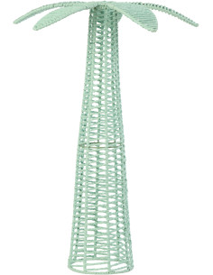 Grand Palmier déco bord de mer H 62 cm Papier Bleu azur Tressé Métal Calypsea 