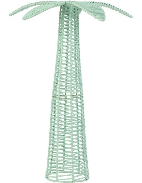 Grand Palmier déco bord de mer H 62 cm Papier Bleu azur Tressé Métal Calypsea 