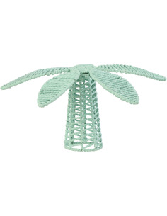 Palmier déco bord de mer H 20 cm Papier Bleu azur Tressé Métal Calypsea 