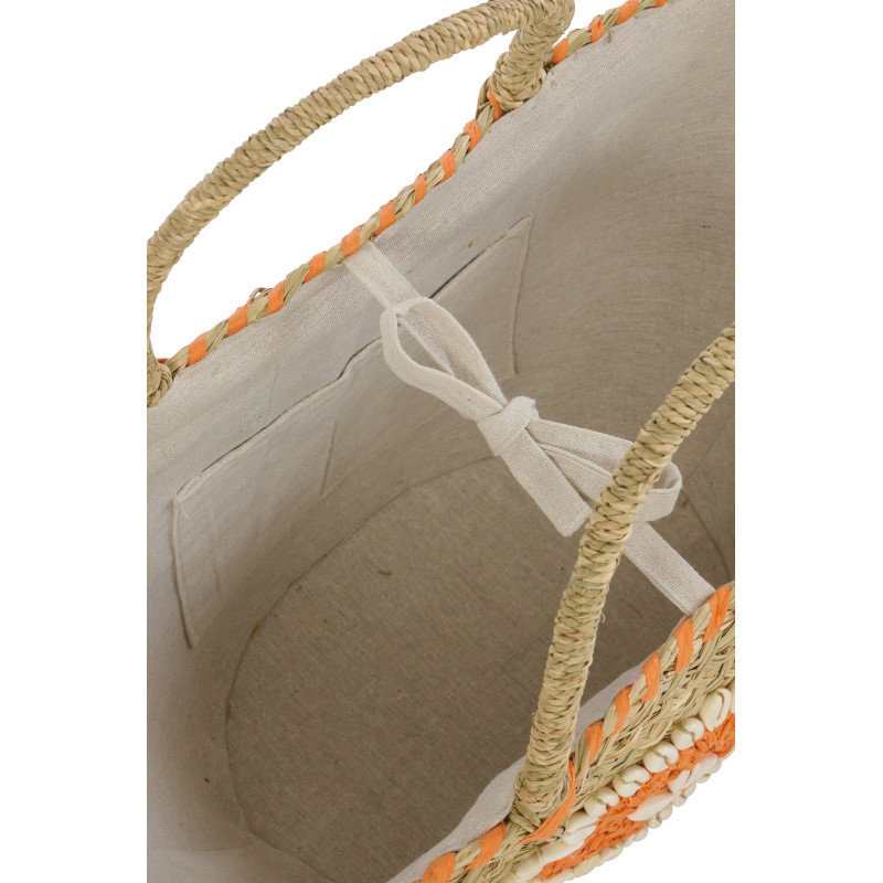 Lot de 4 Paniers bohème chic Jonc de mer Naturel Tressé Coquillages Azoria 