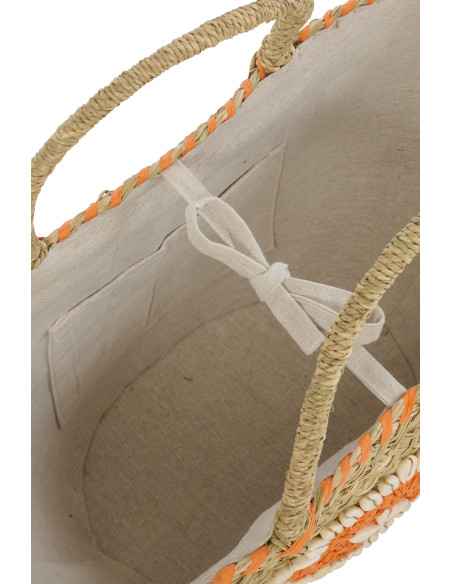 Lot de 4 Paniers bohème chic Jonc de mer Naturel Tressé Coquillages Azoria 