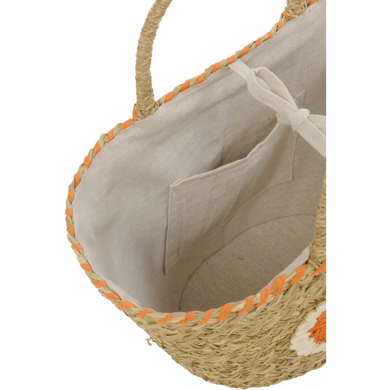 Lot de 4 Paniers bohème chic Jonc de mer Naturel Tressé Coquillages Azoria 